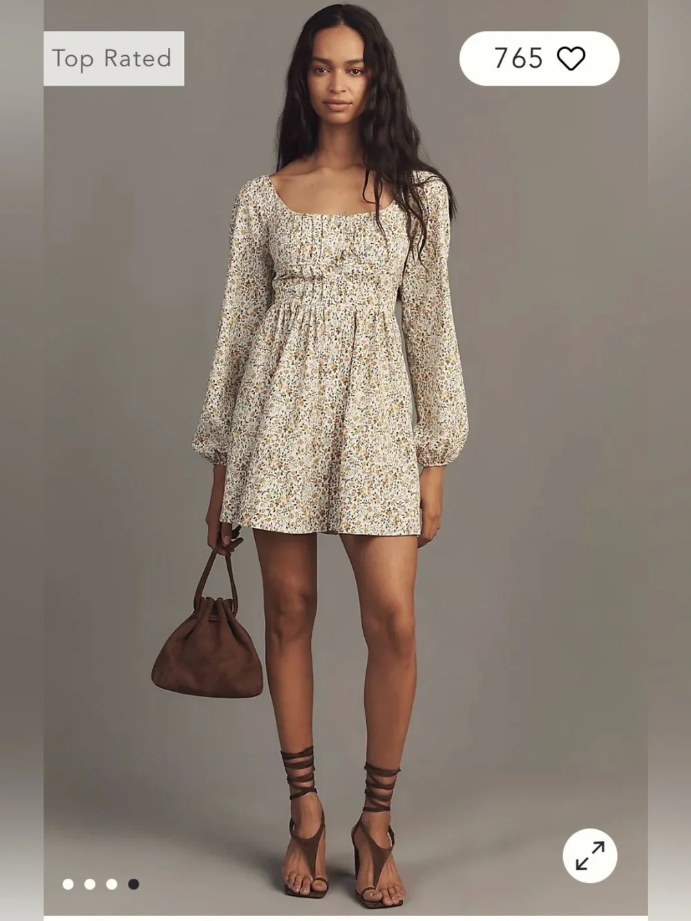 NWT Size M - Anthropologie Corset A-Line Floral Mini Dress (US$ 168) - Picture 4 of 16